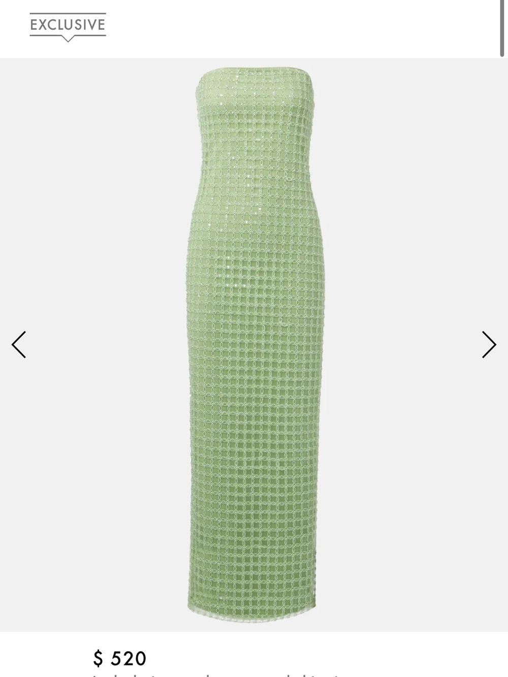 ROTATE Embellished Strapless Gown in Light Green